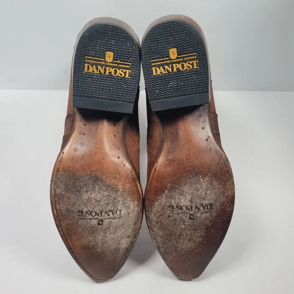 Dan Post Men's Brown Racer Leather Western Boots DP2571 US Size 13D - Picture 11 of 12